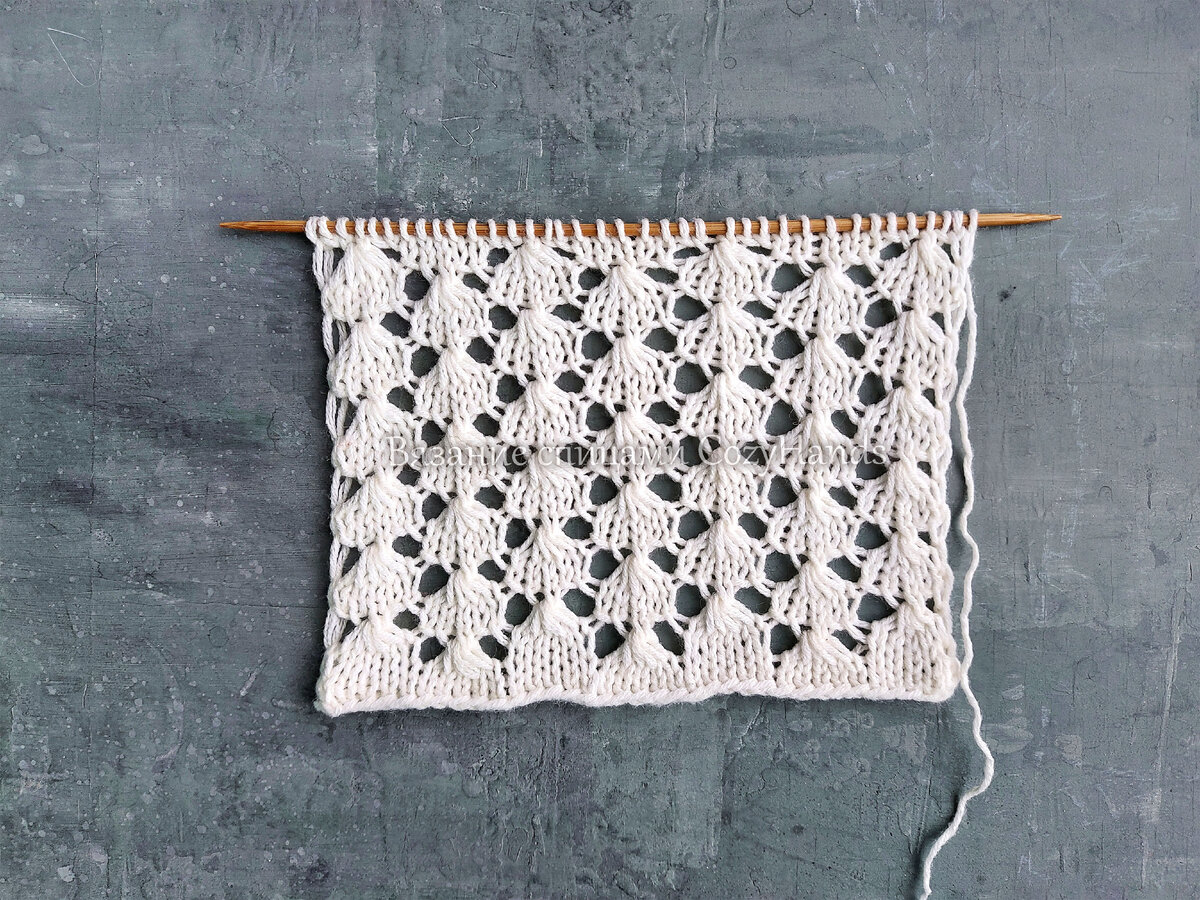 Невероятный ажурный узор спицами