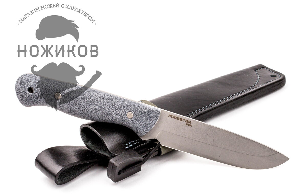 Нож FORESTER с огнивом, сталь PGK, микарта