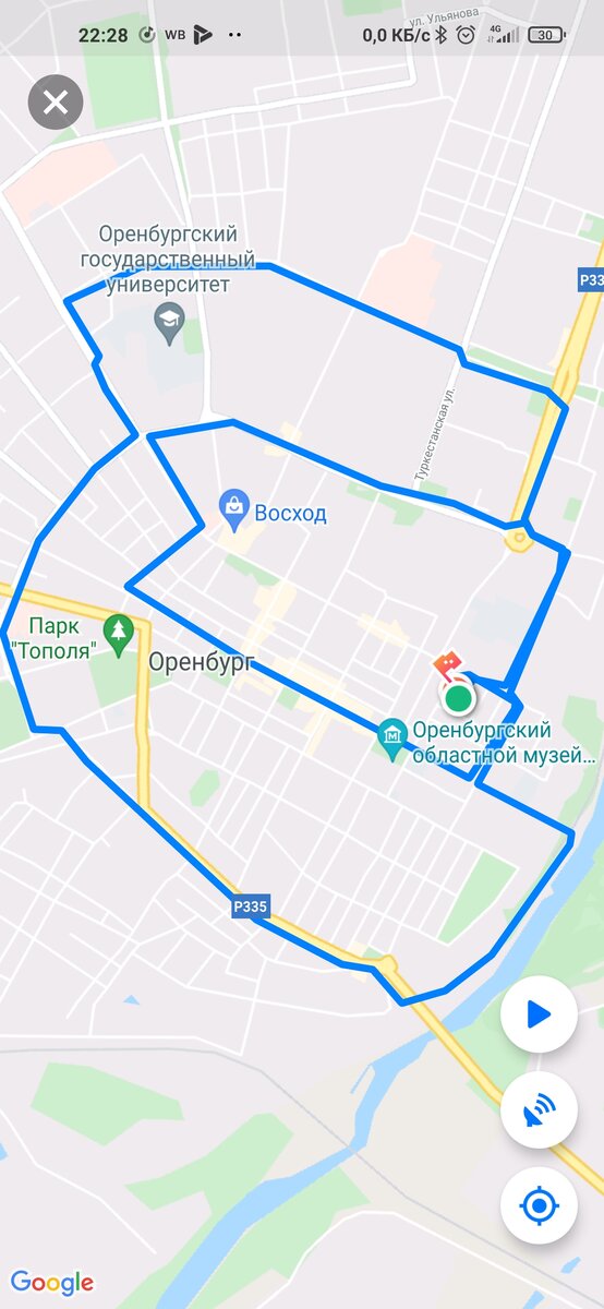 Большой и малый круг. Перед началом малого и можно было "схалявить". Немного более 16 км. Хотя бы километр пора уже добавлять, я думаю. 