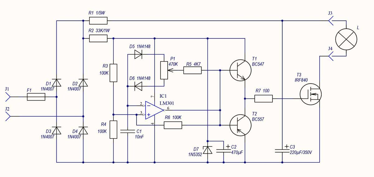 Принципиальная схема регулятора