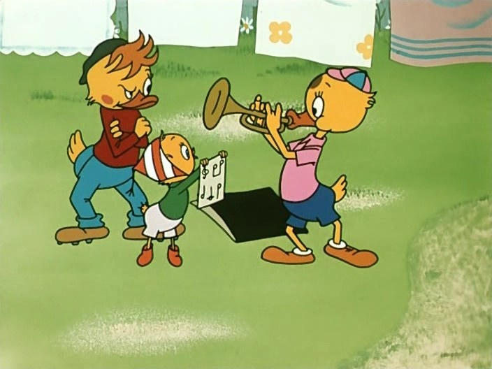 Кадр из фильма "Утенок, который не умел играть в футбол" взят для иллюстрации из Яндекс Картинки.  