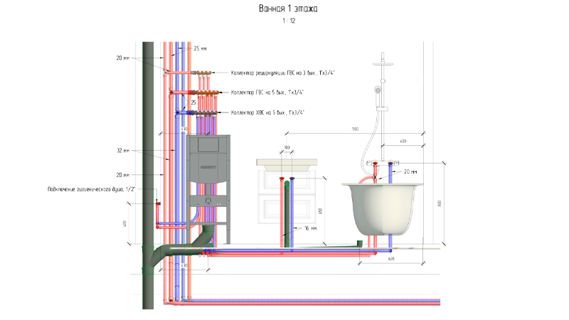 Скриншот листа проекта ванной