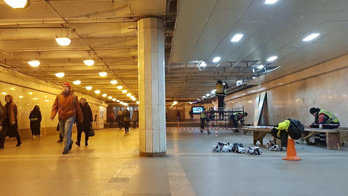    Ремонт подземного перехода у Парка Победы в Москве© mos.ru
