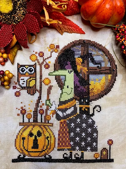 Hilda the Garden Witch, Autumn Lane Stitchery