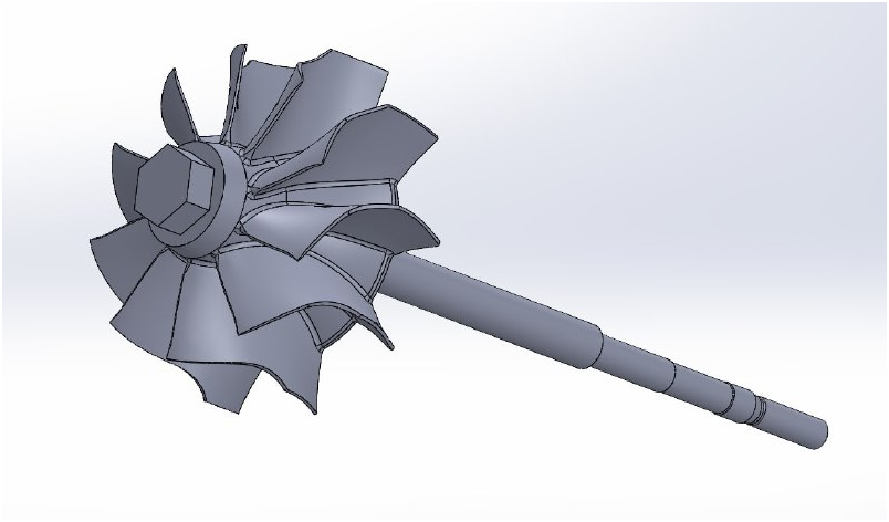 Крыльчатка турбины с валом