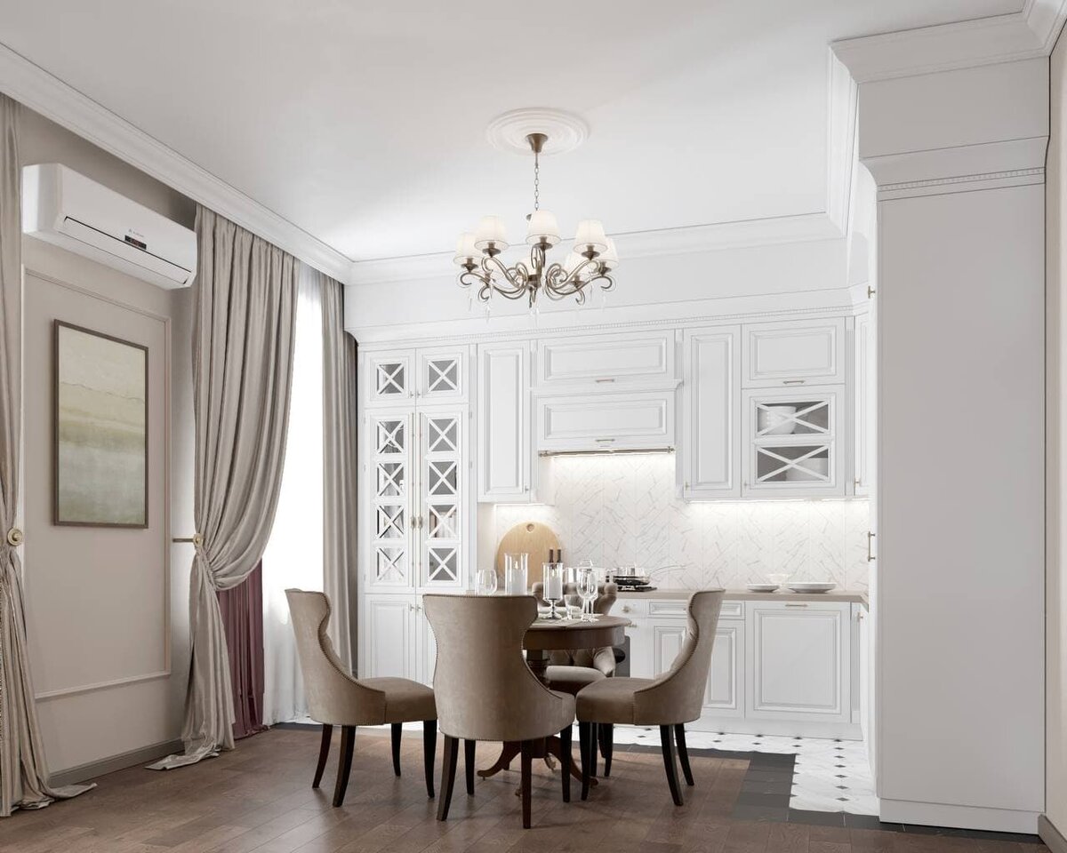 Дизайн-проект гостиной-кухни в классическом стиле от ARDES GROUP