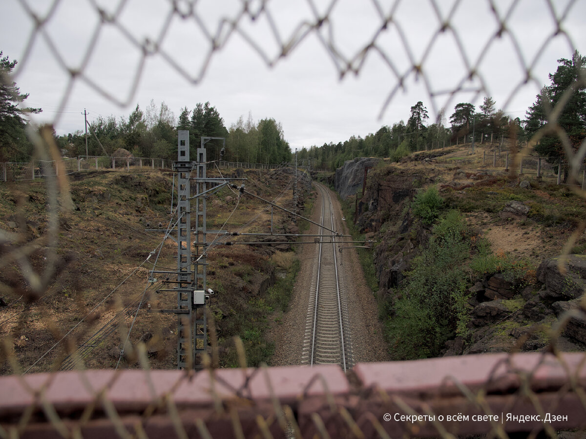 Вид с моста на жд дорогу у парка Монрепо