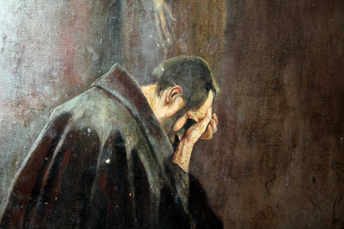Черное прощение. Картина живопись Православие покаяние кающийся.