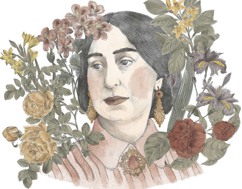 Жорж Санд, иллюстрация-портрет