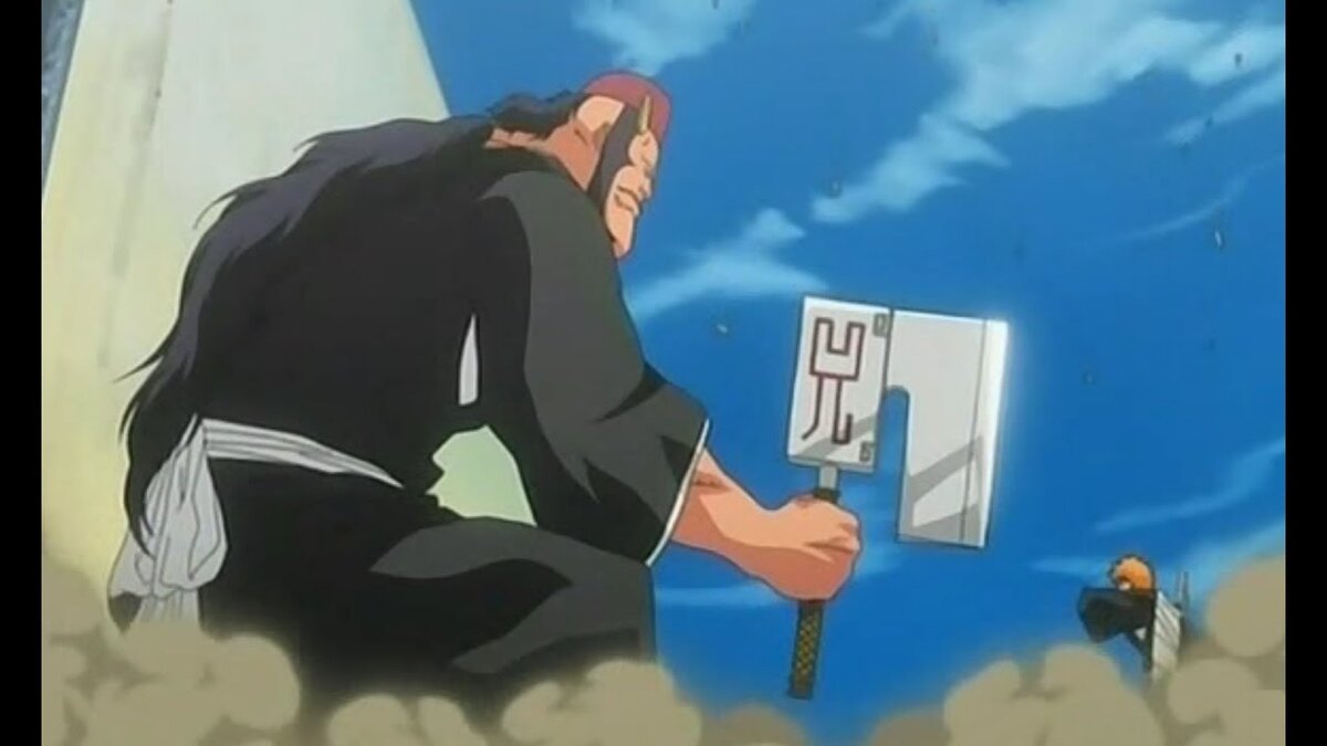 на скриншоте видна колоссальная разница между ним и Ичиго, рост которого составляет 174 сантиметра)