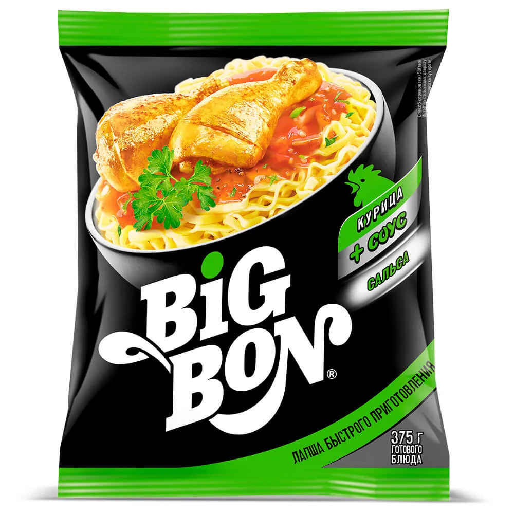 Лапша быстрого приготовления Big Bon Курица + соус "сальса"