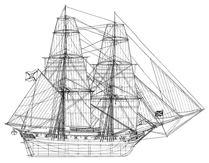  Бриг «Меркурий» – рисунок 