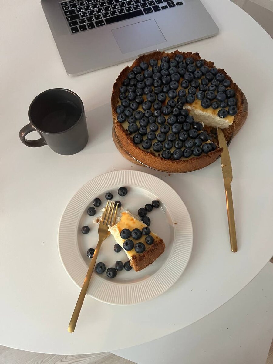 #рецепты чизкейк с голубикой 🫐 