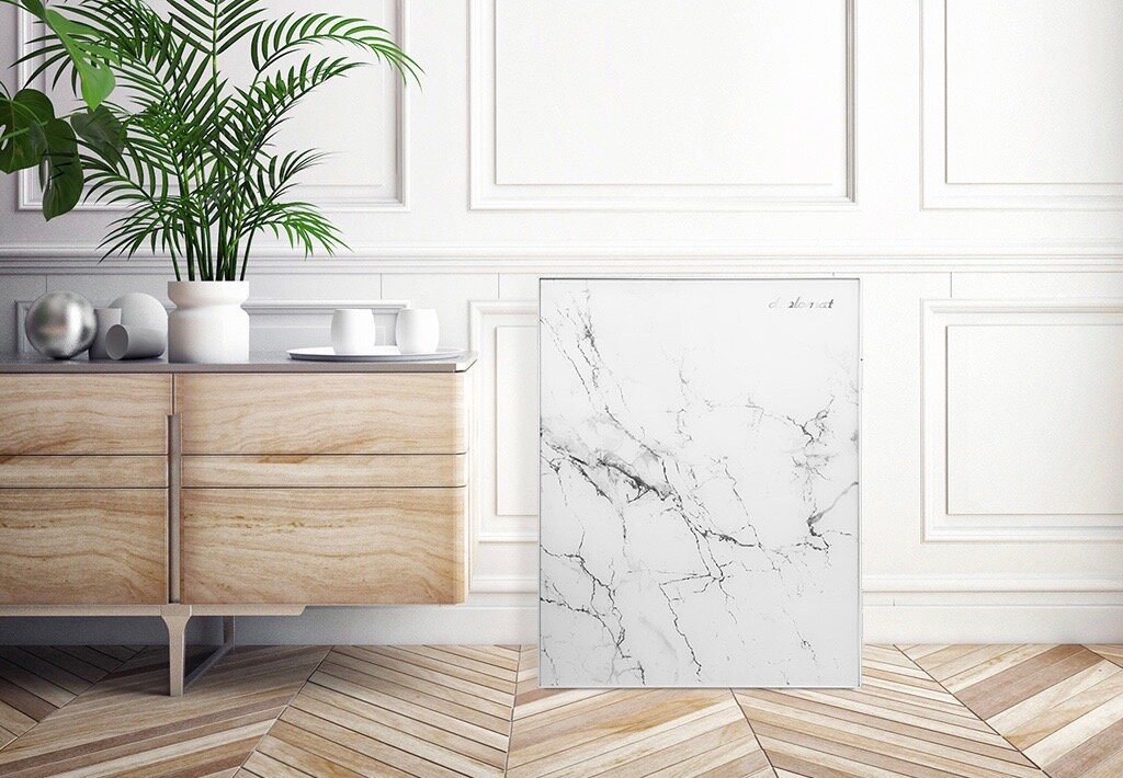 Огнестойкая заказная премиум серия сейфов iStella с декоративной панелью White Marble от южно-корейского производителя Diplomat