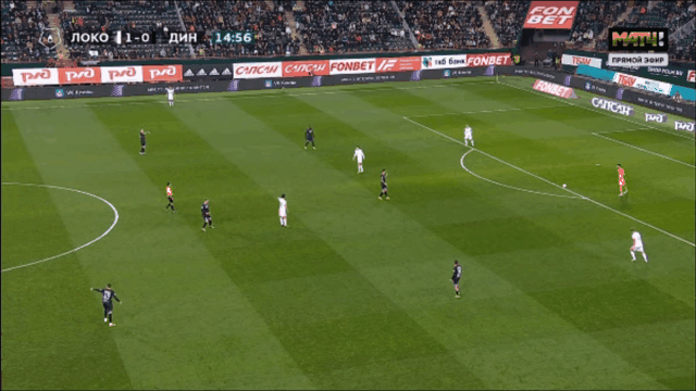 Лаксальт не пропустил Керка, а потом перехватил передачу и пошёл вперёд