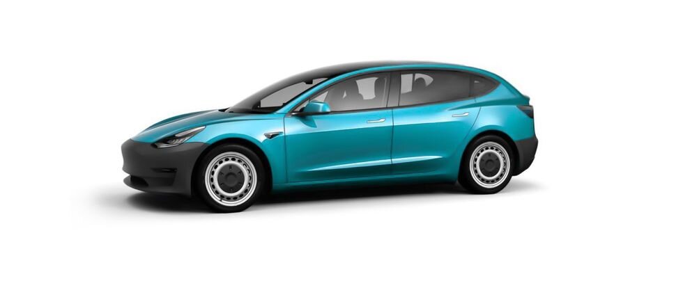 Рендеринг будущего автомобиля, нарисованный сторонним художником.