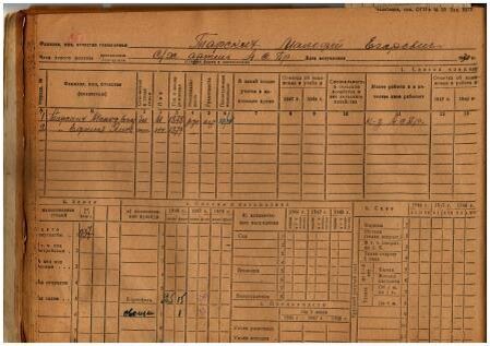 Первая страница записи о прадедушке