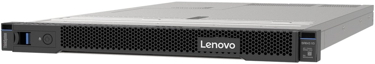 Сервер Lenovo ThinkSystem SR645 V3 вид спереди с фальш-панелью