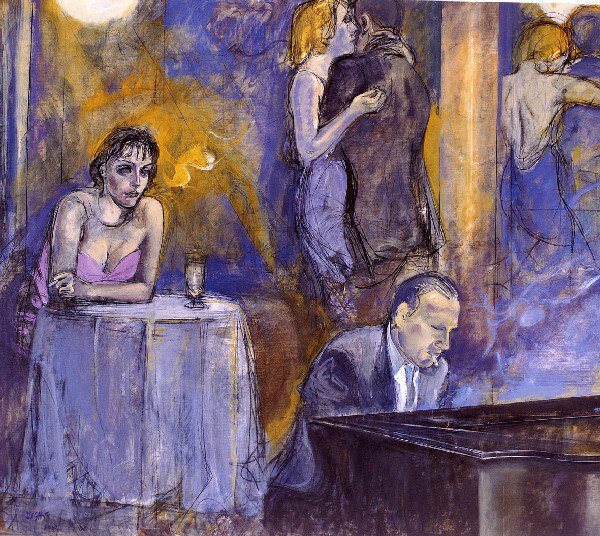 ©  Альберто Суги / Alberto Sughi / Италия / ( 1928 - 2012 )   Из цикла " Кафе "
