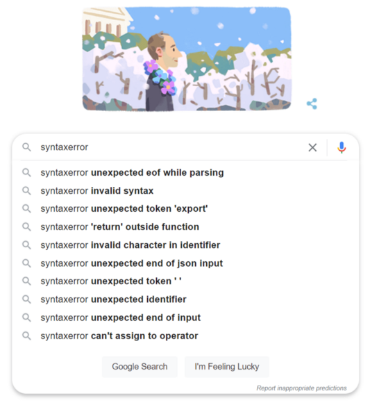 Неожиданный конец файла во время анализа  — *простой и элегантный* способ сообщить о пропущенной скобке