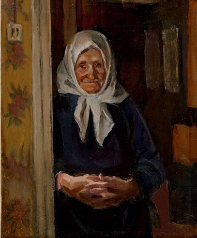 это картина Поленова, но даже мои племянники, помнившие баб Лену решили, что изображена именно она