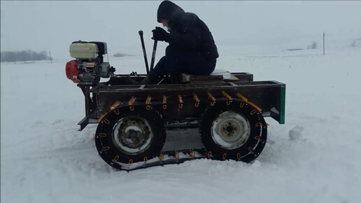 Самодельный детский снегоход из бензопилы Урал.