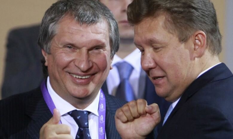 Глава «Роснефти» Сечин и глава «Газпрома» Миллер (иллюстрация из открытых источников)