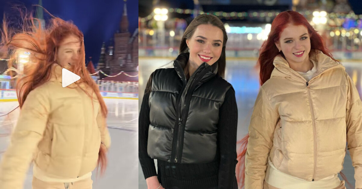 Олимпийский серебряный призер Александра Трусова с распущенными волосами исполнила кантилевер на Красной площади 