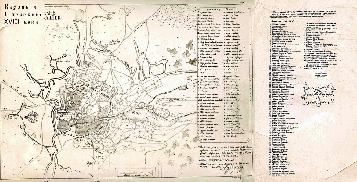 Карта Казани, 1739 г. / Источник: commons.wikimedia.org, Berlogin, CC BY-SA 3.0