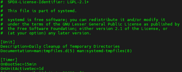 $cat /usr/lib/systemd/system/systemd-tmpfiles-clean.timer