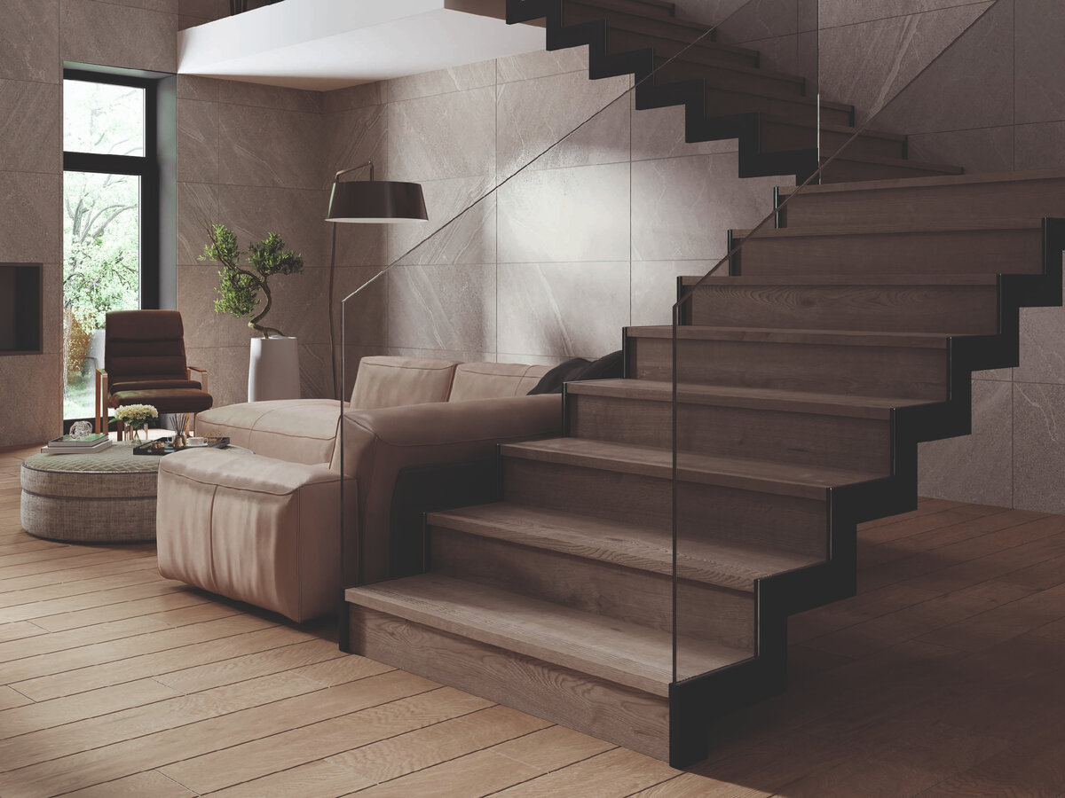 Фото: Estima, ступени из керамогранита, коллекция Classic Wood 03