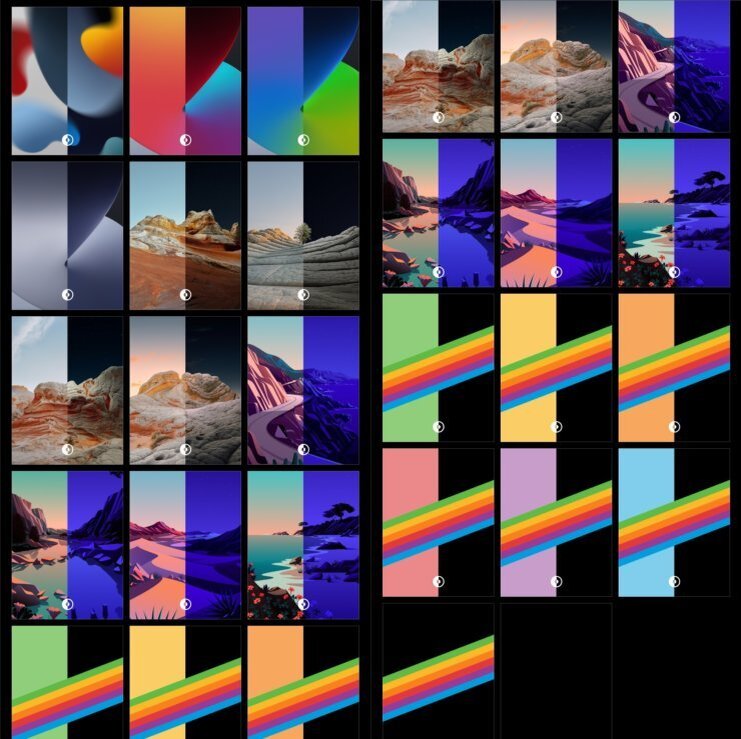    Это все стандартные статичные обои, которые есть в iOS 15.