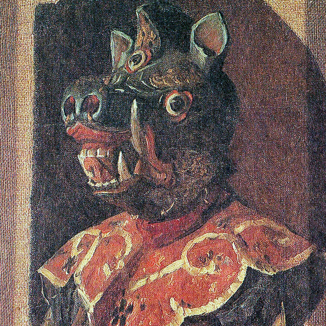 «Путешествие по Индии» русского художника Василия Верещагина. Эскизы с портретами лам. Лама в костюме для религиозного танца «цам», 1875 г.