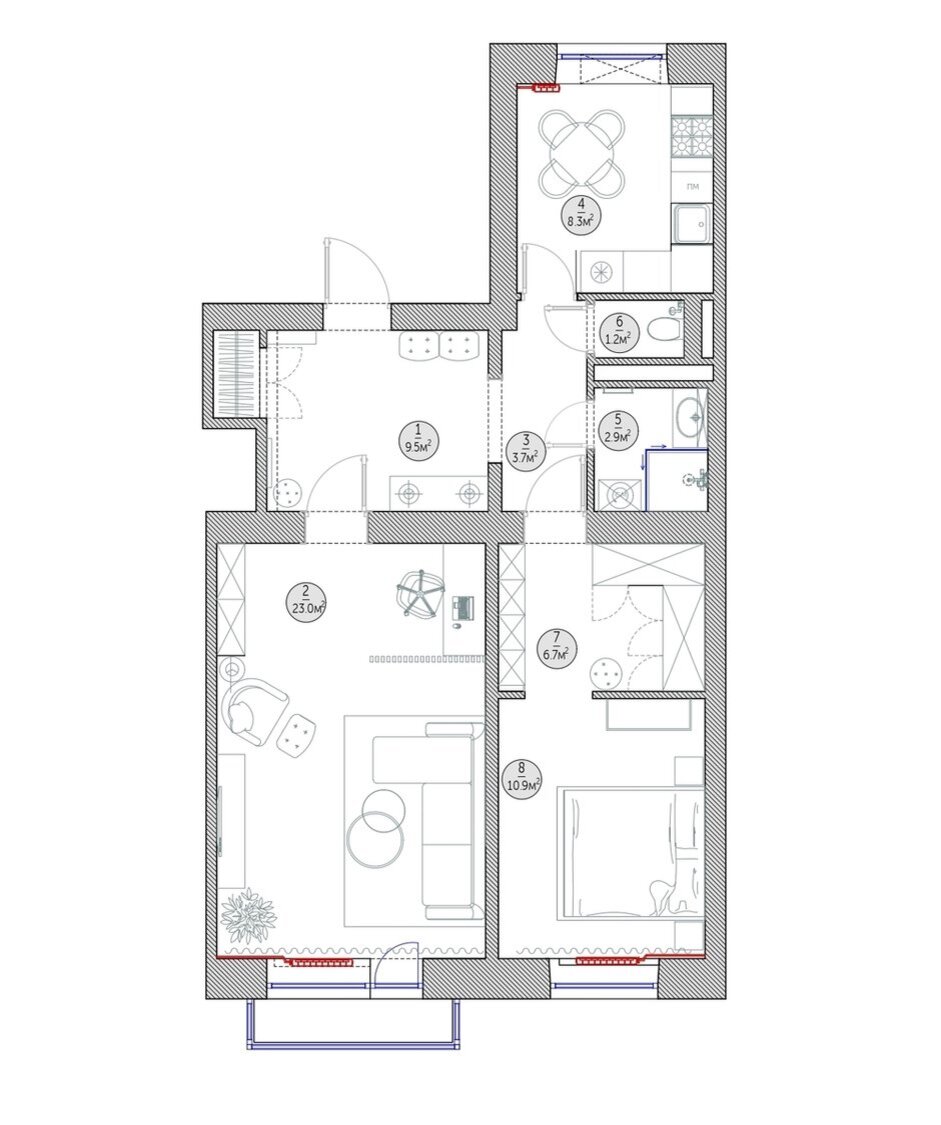 Классная переделка сталинской двушки 66 м² | INMYROOM | Дзен