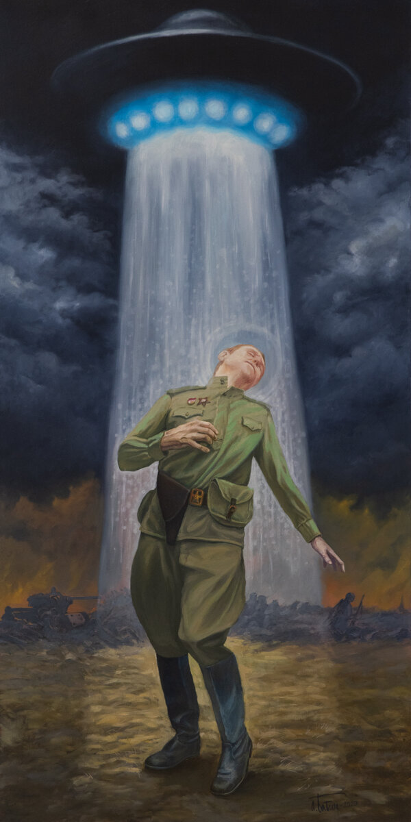 Аркадий Бабич -- Небесный свет, 150×80 см, 2020 г