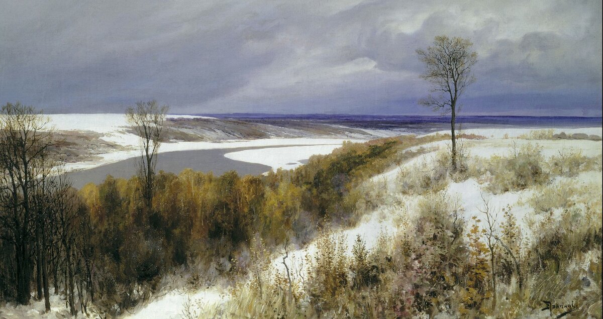 Ранний снег. 1891 год. Василий Поленов. 