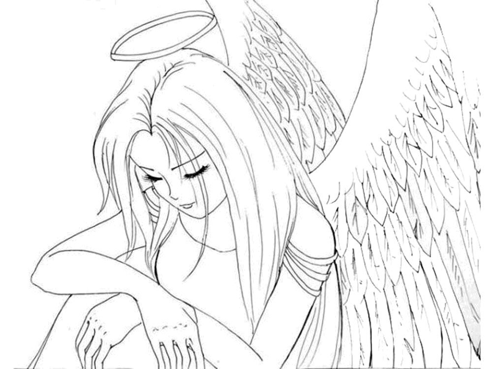 Раскраски Аниме Ангелы