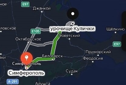 Кулички на карте Крыма