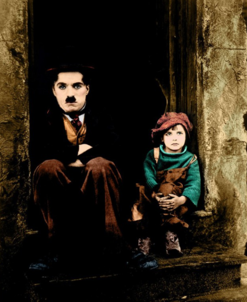 Колоризированный кадр из фильма "Малыш"