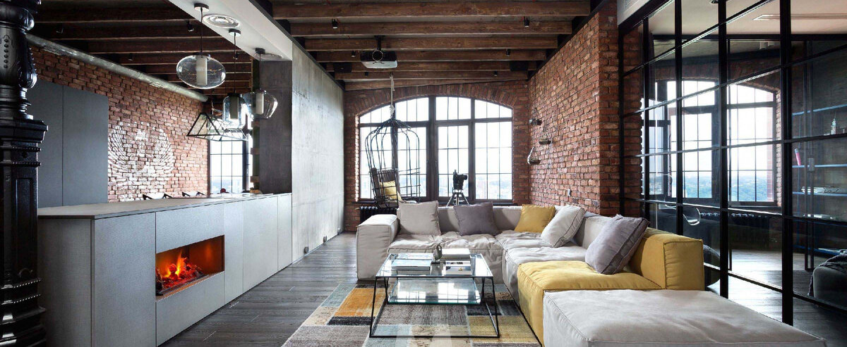 Интерьеры кухонной зоны в стиле лофт