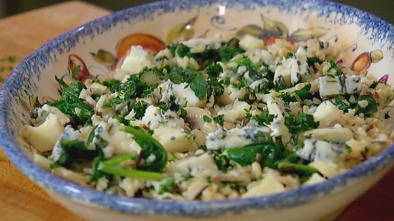 Юлия Высоцкая — Рис с горгонзолой, шампиньонами и шпинатом