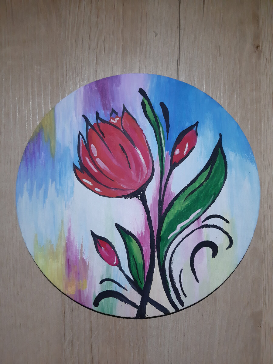 Тюльпан гуашью