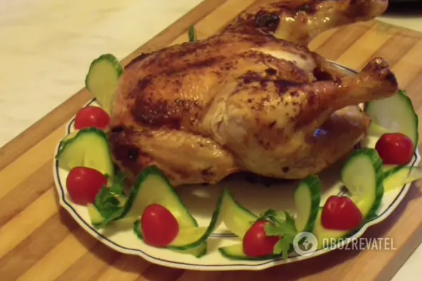 Жареная курица в мультиварке готова