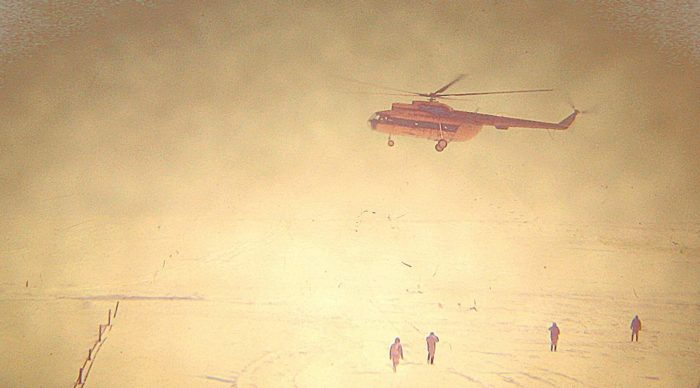 Вертолёт Ми-8. Посадка в тумане.