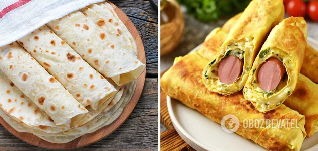 Сосиски в лаваше 