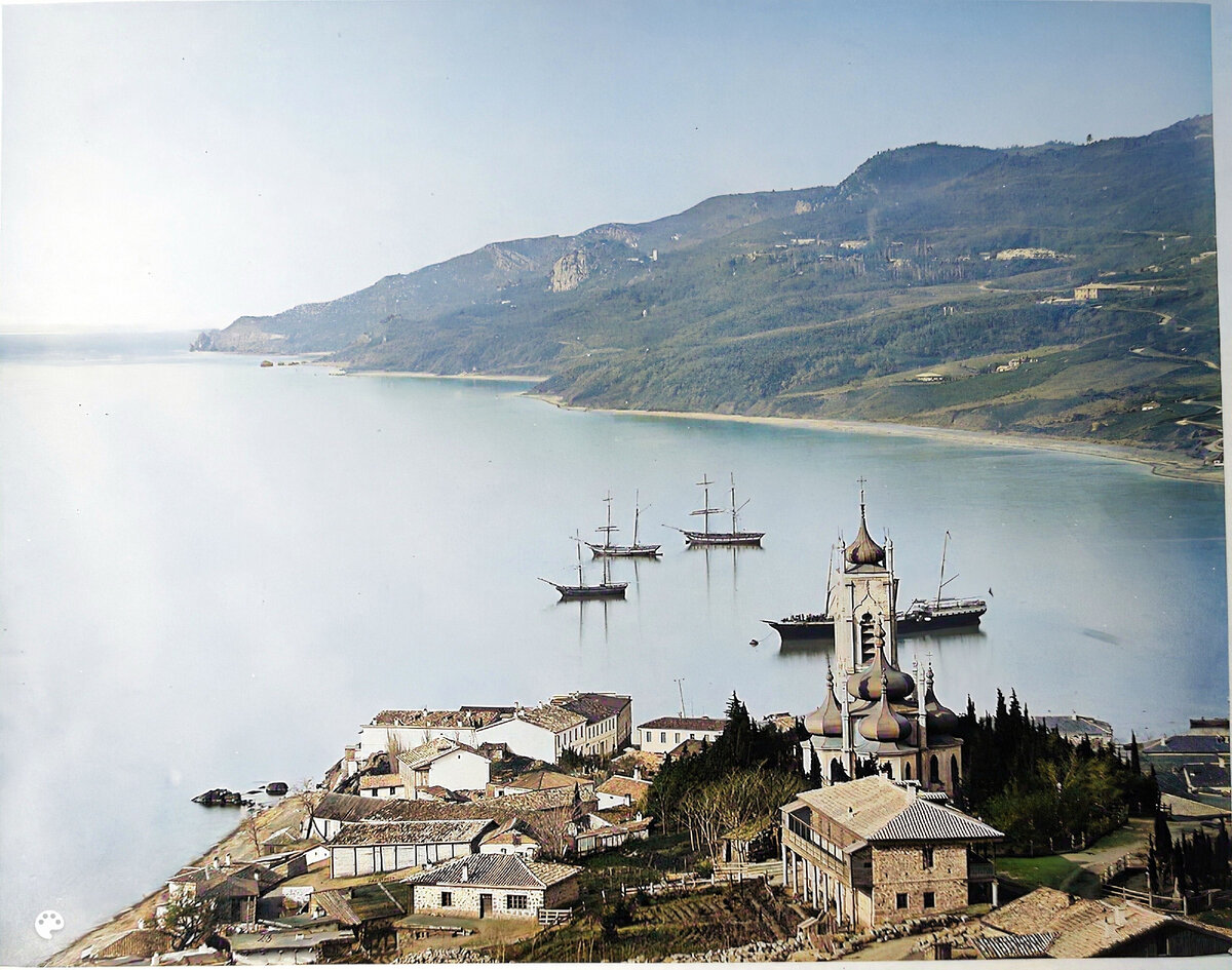 Цветные фотографии Крыма в 1870-1899 годы. Алушта, Ялта, Большой  Императорский дворец. Часть 7 | История в цвете | Дзен