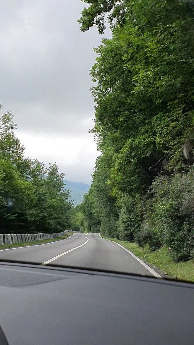 В целом, весь участок дороги, где мы ехали, очень хорошо заасфальтирован.