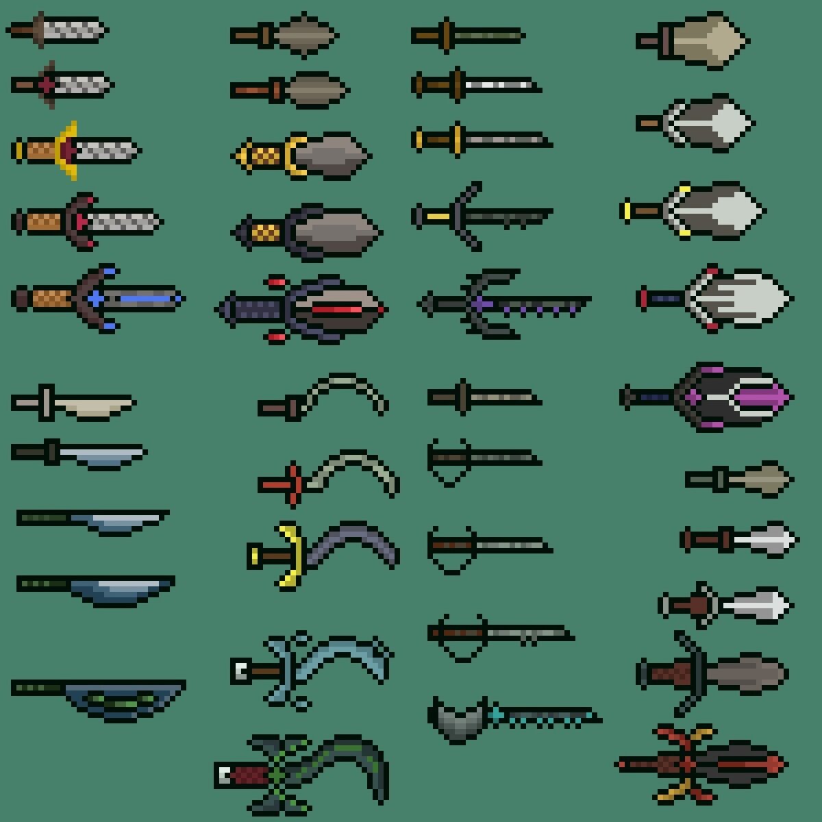 Starbound weapons. Пиксельные оружия. Пиксель арт оружие. Пиксельное Холодное оружие. Пиксельное оружие РПГ.