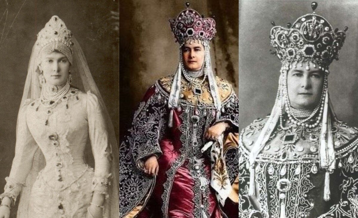 Великая княгиня Мария Павловна в костюмах к маскарадам, для укращений использовали изумруды из ожерелья