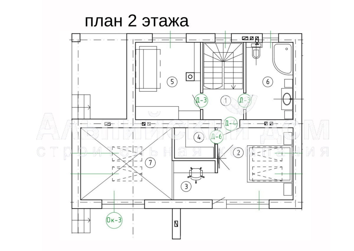 АКД-АР и ЭП-201-Звездный На склоне, планировка 2 этажа